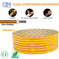 Tira de Luces LED COB sin Puntos con Certificación UL, 24 V, Función de Corte Libre, Iluminación para Interiores y Exteriores, Automóviles, Cocinas y Gabinetes