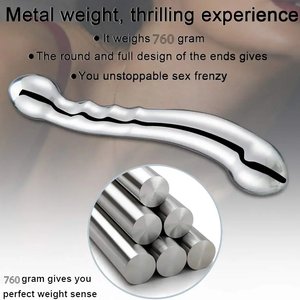 Énorme et lourde <span class=keywords><strong>baguette</strong></span> en métal pur G Spot de qualité médicale <span class=keywords><strong>316</strong></span> <span class=keywords><strong>baguette</strong></span> de massage en acier inoxydable poli, jouets en métal à double gode d'élégance - Product Image 5