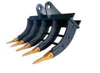 Râteau décompacteur multifonctionnel pour mini-pelles et excavatrices de 0,8 à 25 tonnes, haute dureté, pour défrichement et travaux agricoles