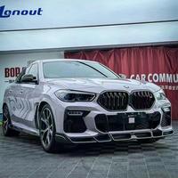 Difusor Delantero de Fibra de Carbono Estilo LD para BMW X6 G06, Kit de Carrocería con Labio Inferior