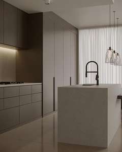 Hot Sale <b>Kitchen</b> Units Cabinet <b>Kitchen</b> Set Quartz <b>Island</b> Table Solid Wood <b>Kitchen</b> Cabinets Ready to Assemble - Product Image 3