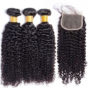 10a 12a a buon mercato brasiliano 100% <span class=keywords><strong>capelli</strong></span> vergini umani tessuto trama nera tessitura 1b <span class=keywords><strong>afro</strong></span> crespo ricci onda fasci di <span class=keywords><strong>capelli</strong></span> con chiusura in pizzo - Product Image 2