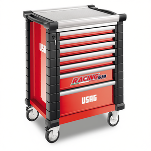 Gabinete de Herramientas Usag Racing 519 con 7 Cajones, Rodante, para Taller, Rojo y Plateado - Product Image 2