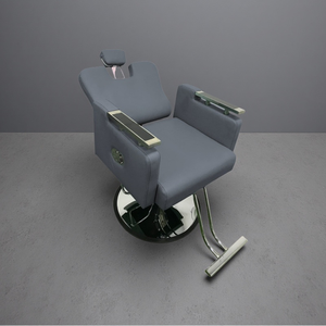 Chaise de <span class=keywords><strong>Barbier</strong></span> Professionnelle Pliable en Cuir avec Cadre en Acier, Rotation à 360 Degrés, Siège Inclinable et Repose-Pieds Réglable pour Salon de Coiffure - Product Image 4