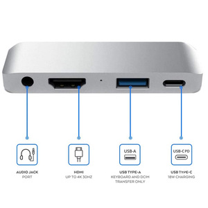 Hub 4 en 1 type c + USB3.0 + type c + adaptateur de station audio jack 3.5mm pour nouvel ipad surface <span class=keywords><strong>google</strong></span> Lumia samsung - Product Image 5