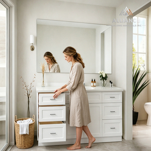 Mueble de Baño Moderno Personalizado |   Gabinete de almacenamiento para baño para proyectos de apartamentos |   Muebles de baño americanos para contratistas - Product Image 1