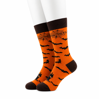 Chaussettes amusantes pour fête d'Halloween pour hommes et femmes - Chaussettes décontractées à thème Trick-or-Treat aux couleurs vives