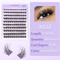 Lot de 110 faux cils noirs et marron sans colle, style 5D volumineux, longueurs mixtes, courbure D, auto-adhésifs, réutilisables