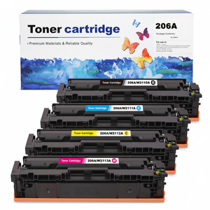 Cartouche de toner Befon 206A 206X, lot de 4 avec puce, compatible avec <span class=keywords><strong>HP</strong></span> <span class=keywords><strong>Color</strong></span> <span class=keywords><strong>LaserJet</strong></span> <span class=keywords><strong>Pro</strong></span> M283fdw M283cdw <span class=keywords><strong>M282nw</strong></span> M255dw, haut rendement - Product Image 1
