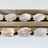 Usine en gros pierre de lune Lotus cristal envies imploré bleu Flash fleur pierre d'énergie de guérison pour cadeau