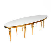 Tables en or blanc pour les buffets de mariage et la restauration