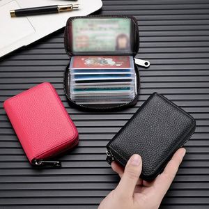 Pu Leather Zipper Anti-Theft Men's Bag Women's Daily Portable Ultra-Thin Anti Magnetic Credit Card Holder Coin <b>Purse</b> - Product Image 1