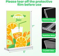 Support de menu double face en acrylique transparent en forme de T pour table, idéal pour restaurant, mariage, bureau, hôtel - Vente directe usine
