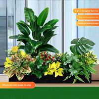 Plante artificielle en soie, séparateur de pièce, plante verte, fleur en maille, boîte à fleurs en forme de feuille de tortue, décoration de paysage bionique pour