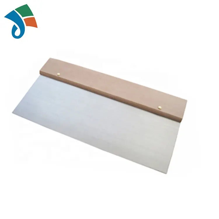 Changsha – grattoir de banc en acier inoxydable, manche en bois, lame en acier inoxydable, poli miroir