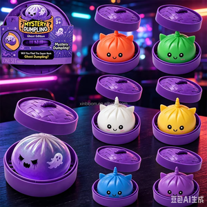 Stress Relief Pressure Slow Rebound Fidget Toys Squeezable Halloween Design with Purple <b>Steamer</b> Bun Squishy Dumpling Baozi - Product Image 6