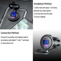 Adaptateur de prise de chargeur USB 12v Type-C PD + qc3.0 avec voltmètre