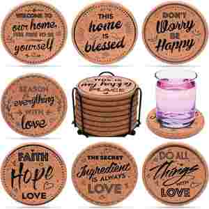 Custom Cup Mat Cork Coasters with Print Logo Wholesale Drink Coasters Eco Friendly Cork Round Blanks Sublimation Coaster - Product Image 2