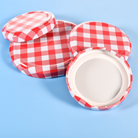 Couvercles pour bocaux Mason 48/58/63/70/82 mm, rouge à carreaux, pour bocaux à confiture, bocaux à conserve à ouverture standard