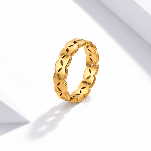 Bague simple plaquée or 18 carats moderne, unisexe, pour un usage quotidien, cadeau de bijoux - Product Image 1