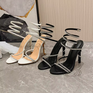 Sandales à talons aiguilles en strass serpentine pour femme, nouvelle collection été, en PU, vente en gros d'usine - Product Image 3