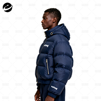 Veste d'hiver matelassée en duvet de canard épaisse et ample pour homme, avec logo brodé personnalisé XUCHANG