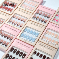 Ongles Press-on de Luxe Personnalisés en Gros, 30-32 pièces, Faux Ongles Artificiels Effet Verre Chromé de Haute Qualité, Ongles Pop-on avec Boîte d'Emballage