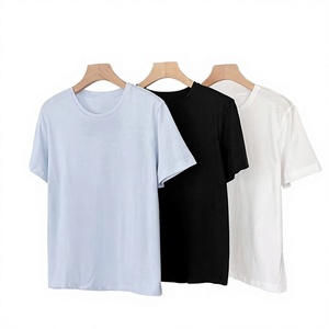 T-shirt basique de qualité supérieure pour homme en polyester/coton 160 g/m², coupe ajustée, décontracté, couleur unie, lavé, écologique, personnalisable OEM - Product Image 2