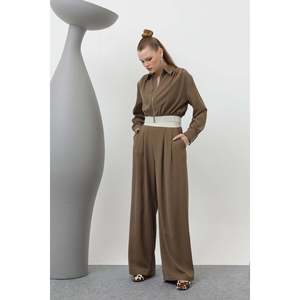 Veste plissée minimaliste à manches longues en vison tissé pour femme, automne - Product Image 5