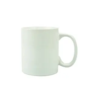 Taza de café de cerámica personalizada de 11Oz por sublimación al por mayor de fábrica, taza blanca en blanco con asa de porcelana