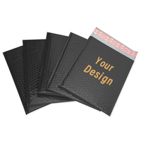 Bolsas de correo de burbujas negras personalizadas a la moda colorida, envío autoadhesivo