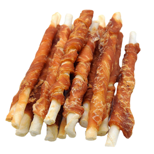 Venta Caliente de la Fábrica de Alimentos <span class=keywords><strong>para</strong></span> Mascotas Aprobada por la FDA: Barra de Hueso de Res Crudo Envuelta en Pollo, Snack <span class=keywords><strong>para</strong></span> <span class=keywords><strong>Perros</strong></span> - Product Image 1
