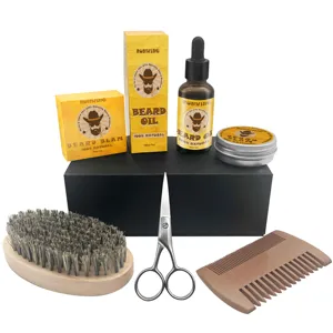 Kit de toilettage pour la <span class=keywords><strong>barbe</strong></span> pour hommes, huile et baume, <span class=keywords><strong>produit</strong></span> de croissance, vente en gros, - Product Image 1