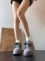 Vente flash - Sneakers plateforme pour femmes - Chaussures décontractées en PU - Chaussures de marche confortables