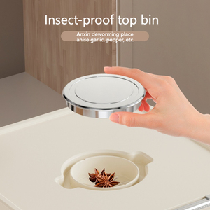 Scale Rice Bucket <strong>Triple</strong> Layer Seal Eco Friendly Durable Freshness Preservation Design Transparent PET Material Large <strong>Storage</strong> - Product Image 6