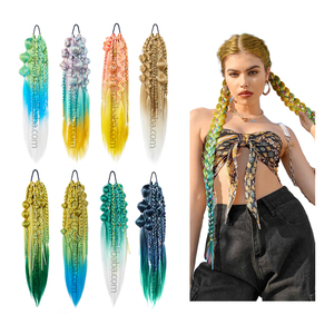 Shinein 24 pouces EZ Tressage Cheveux À La Main <span class=keywords><strong>Crochet</strong></span> Bulle Cheveux Tresses Ombre Couleur Pré Étiré Tressage Cheveux - Product Image 1
