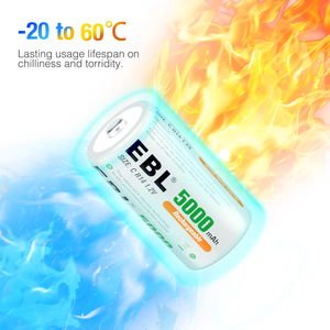 Карточная блистерная упаковка EBL 1,2 Вольт Ni-MH Sub C аккумуляторы Nimh C ячейка 5000 мАч 1,2 В аккумуляторная батарея - Product Image 5