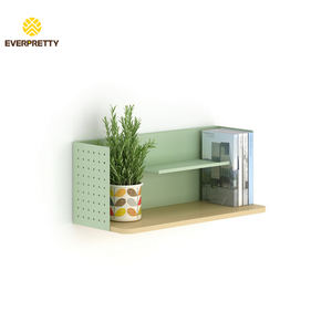 Étagère murale en bois à double niveau en métal, design ajouré, moderne et décorative, pour salon, mobilier d'hôtel - Product Image 3