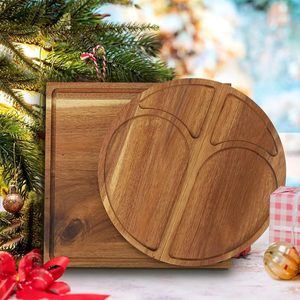 Bandeja de queso de madera con tabla de cortar magnética, bandeja de madera maciza para frutas, pan y embutidos para servir en fiestas - Product Image 4