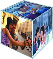 Boîte à cubes Photo en plastique transparent, 10 pièces, 3.25x3.25 pouces, 6 faces, paquet de 4, transparent