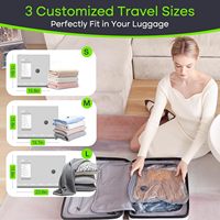 Sacs de rangement sous vide multi-tailles réutilisables, économiseurs d'espace pour armoire, en matériau PA+PE, avec pompe à air électrique, double fermeture éclair, valve hermétique, pour voyage, lot de 15