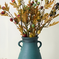 Branche d'acorn artificielle de 68 cm avec feuilles de chêne, fausse branche de baies d'automne pour la décoration de table de Thanksgiving