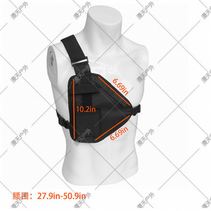 Chaleco Walkie Talkie Triangular Negro con Correa de Hombro Arqueada, Bolsillo Interior con Cremallera, Uniforme de Entrenamiento Unisex para Adultos - Product Image 5