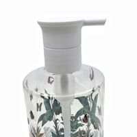 Bouteille en plastique transparente populaire de 400 ml en forme de cylindre avec distributeur à pompe pour savon liquide pour les mains
