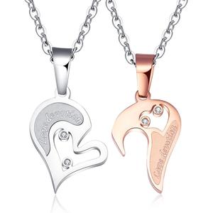 Edelstahl Kreuz Anhänger Halskette mit schwarzem Herz vergoldet Zirkonia Anhänger Paare Damen Valentinstag Geschenk - Product Image 3