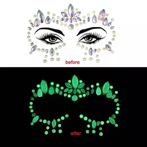 NEW Face Crystal Stickers Luminous Gem Make Up Adhesive Temporary Tattoo Body Art Face Gem Jewelry Stickers