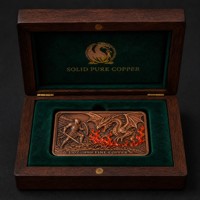 1 oz .999 Tembaga Murni Batangan Peringatan Pembasmi Naga Kustom 3D Relief Tinggi Koin Tantangan Legenda Abad Pertengahan untuk Hadiah Mewah
