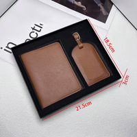Ensemble porte-passeport et étiquette de bagage en PU fait main avec logo personnalisé Ranguo, coffret cadeau, cadeau de voyage promotionnel haut de gamme