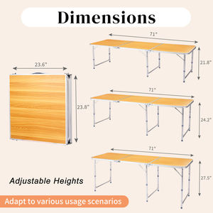 Table d'extérieur en aluminium avec finition imitation bois réaliste - Product Image 4