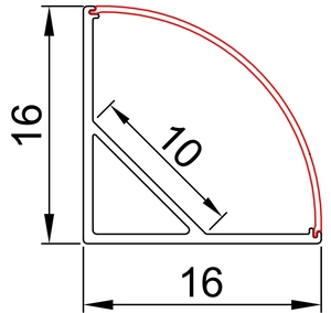 Lampu kabinet Led, lampu kabinet Led 16*16mm <span class=keywords><strong>45</strong></span> derajat sudut sudut aluminium Dekorasi Rumah PC Modern 80 SMD2835 lampu kabinet - Product Image 2